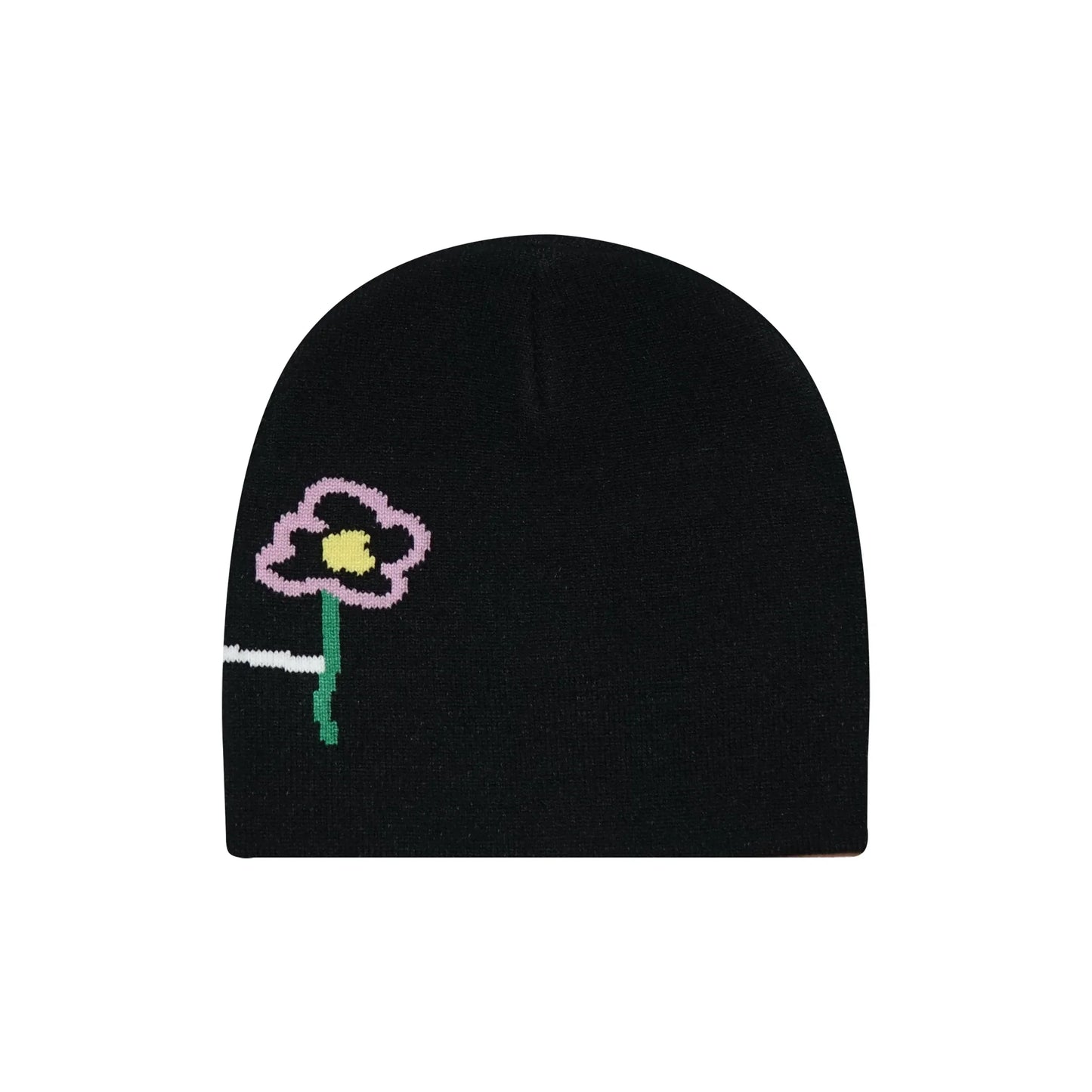 black acrylic beanie stickman back view - tell them why not