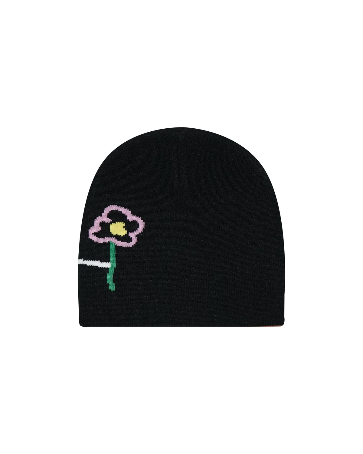 black acrylic beanie stickman back view - tell them why not
