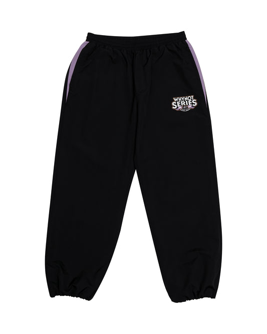 Black nylon pants Whynot Series front cinched view - tell them why not