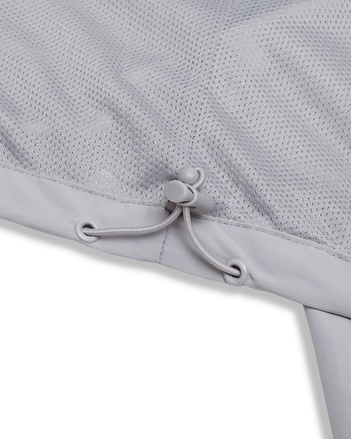Grey nylon jacket Whynot Series drawstring detail bottom - tell them why not