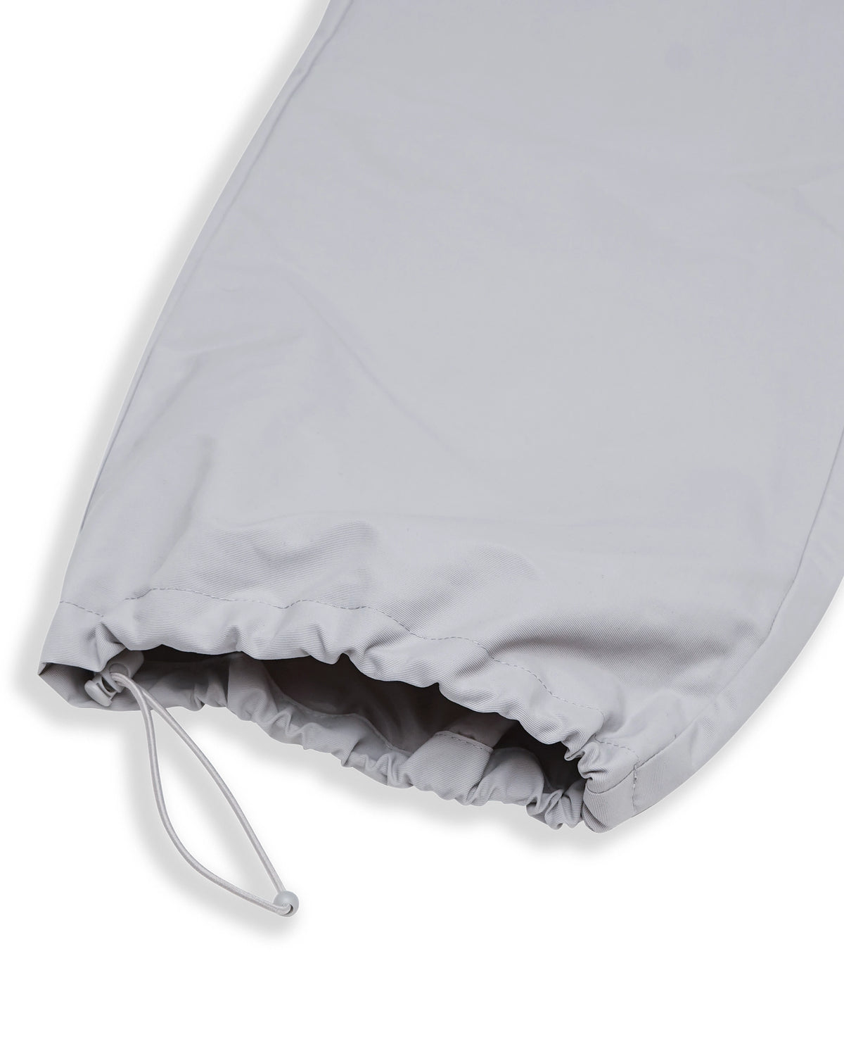 Grey nylon pants Whynot Series bottom drawstring detail - tell them why not
