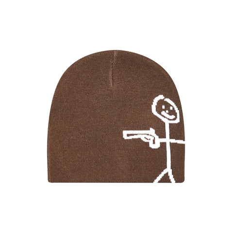 BEANIE LOGO BROWN