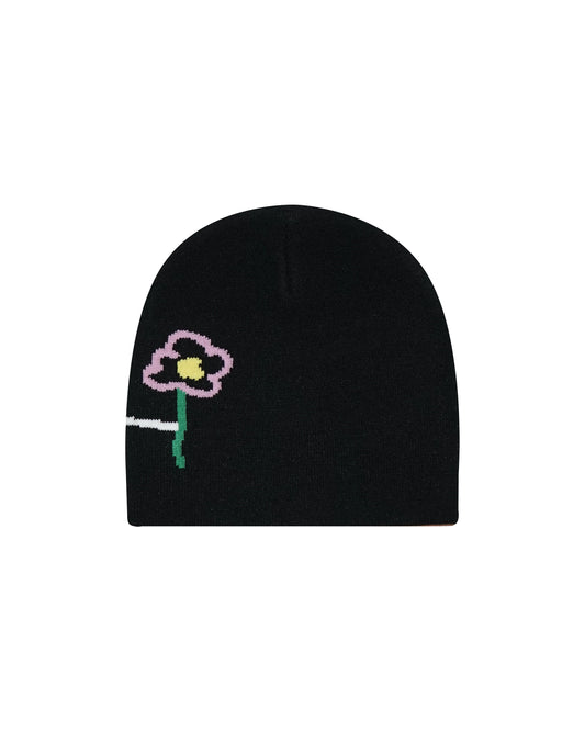 black acrylic beanie stickman back view - tell them why not
