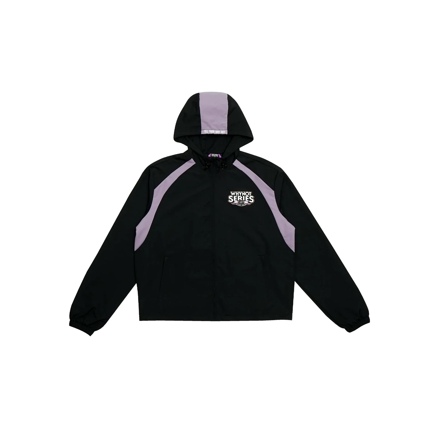 Black nylon jacket Whynot Series front view - tell them why not