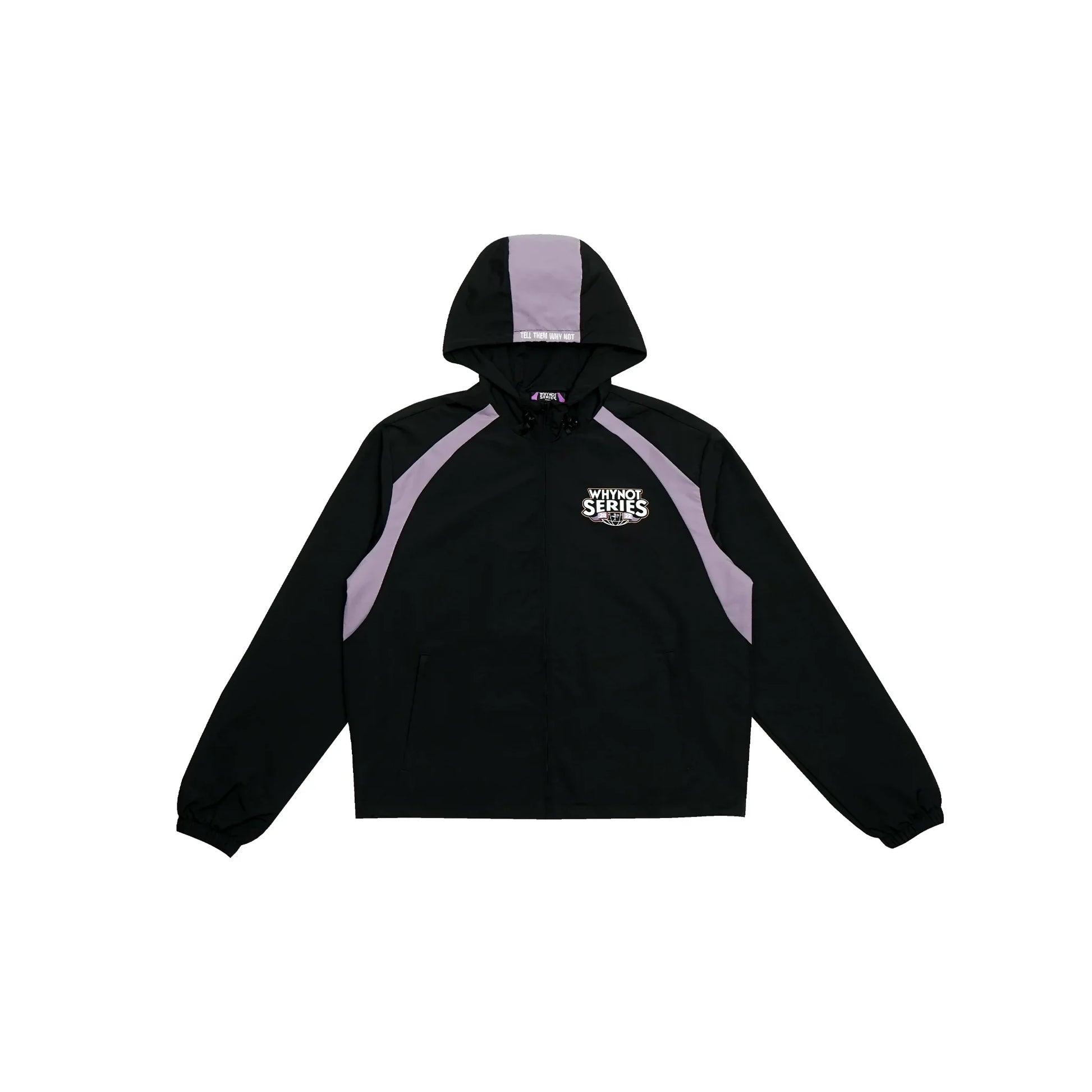 Black nylon jacket Whynot Series front view - tell them why not