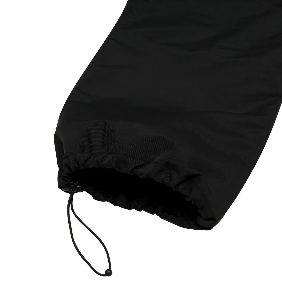 Black nylon pants Whynot Series bottom drawstring detail - tell them why not
