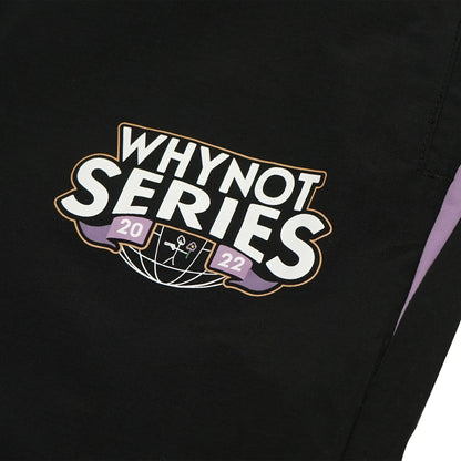 Black nylon pants Whynot Series front view detail - tell them why not