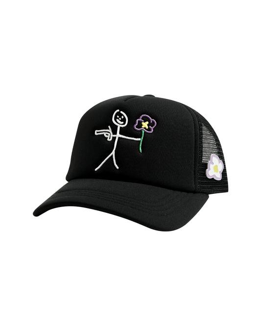 Casquette de camionneur avec logo noir
