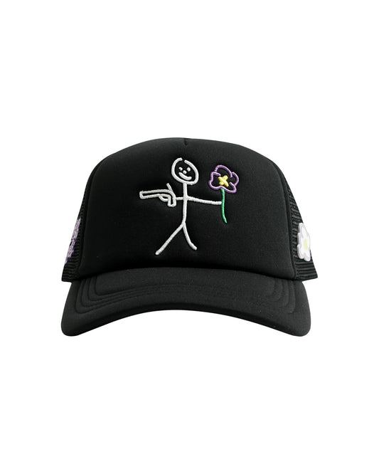Casquette de camionneur avec logo noir