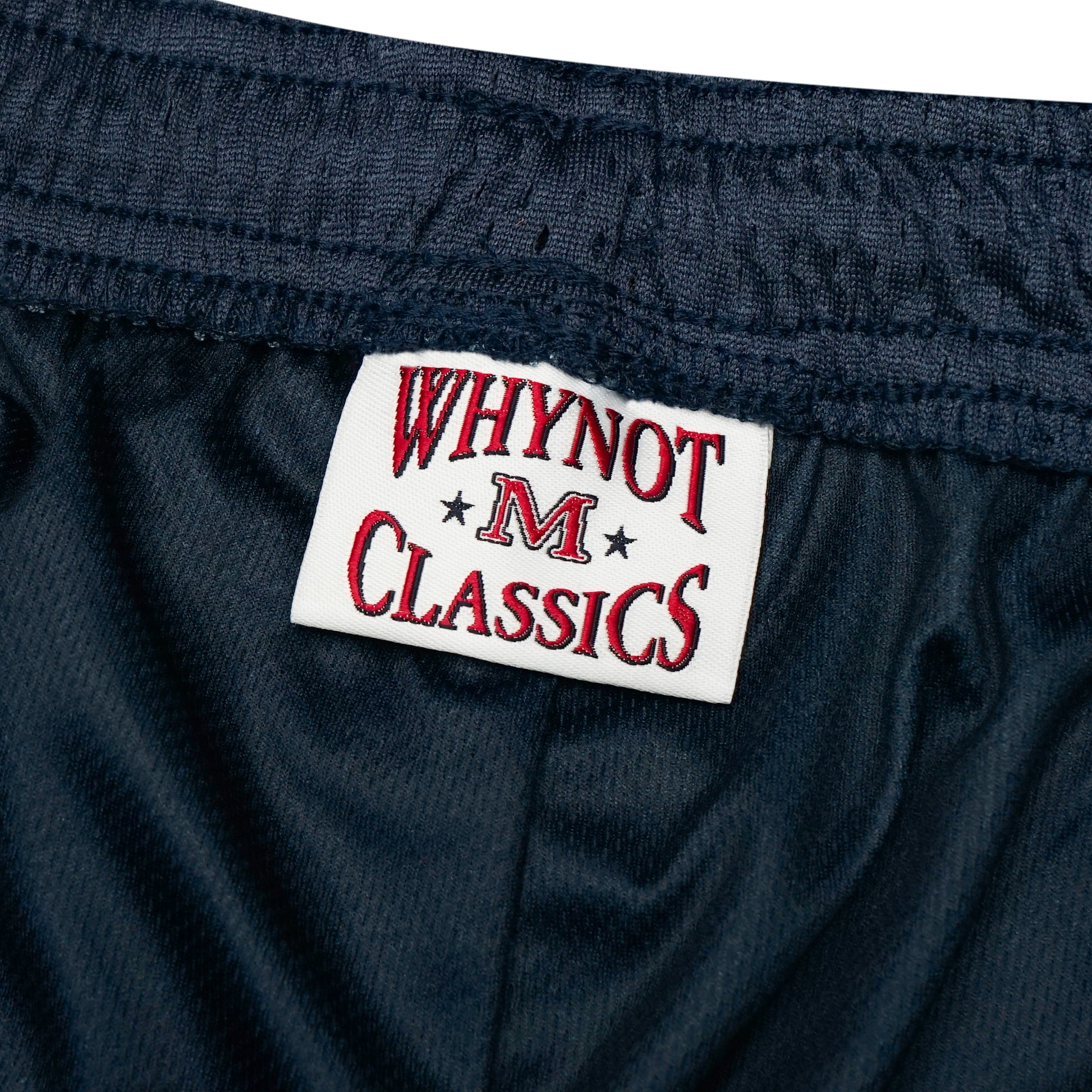 Navy blue mesh stickman shorts label detail - Tell Them Why Not 