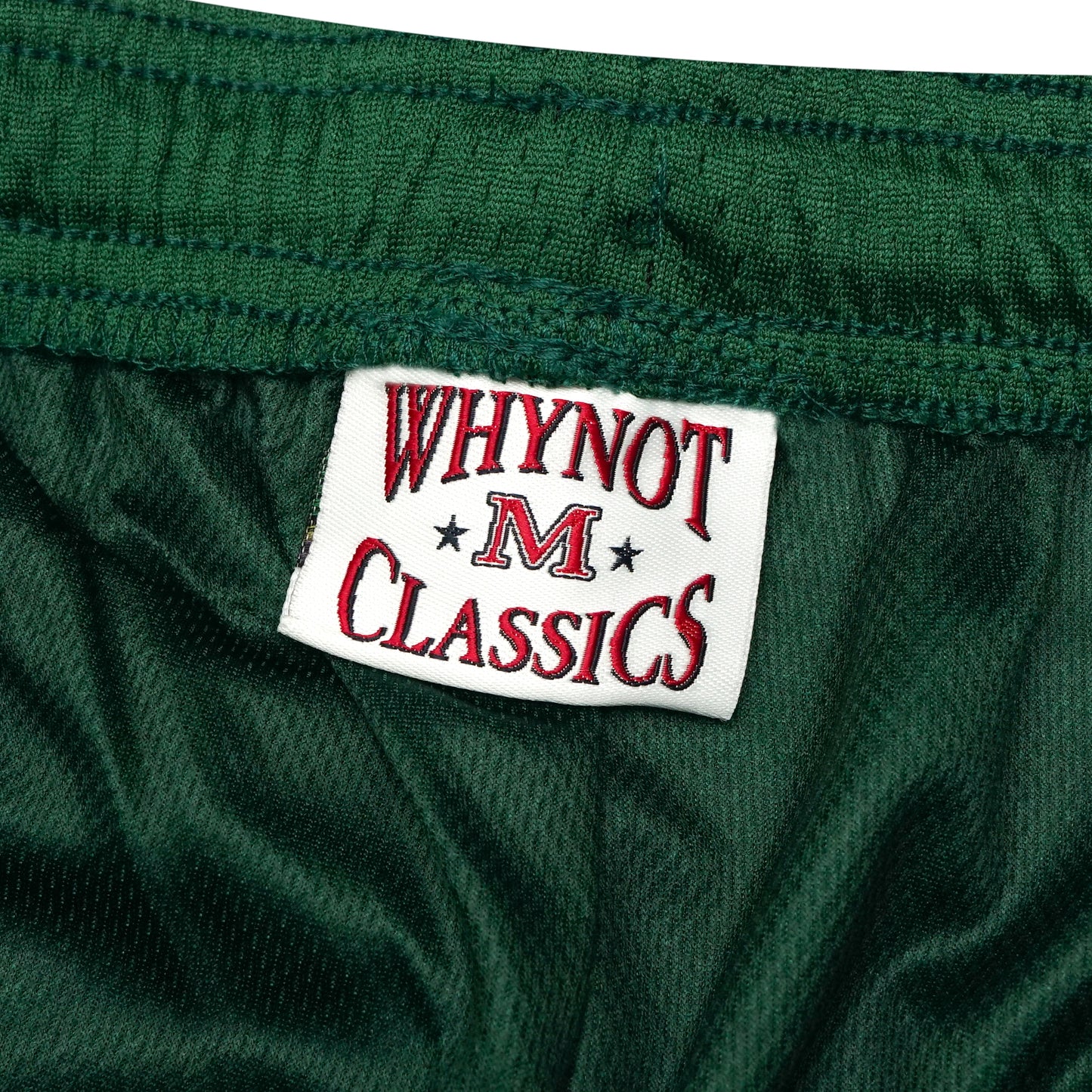 Forest green mesh stickman shorts label detail - Tell Them Why Not