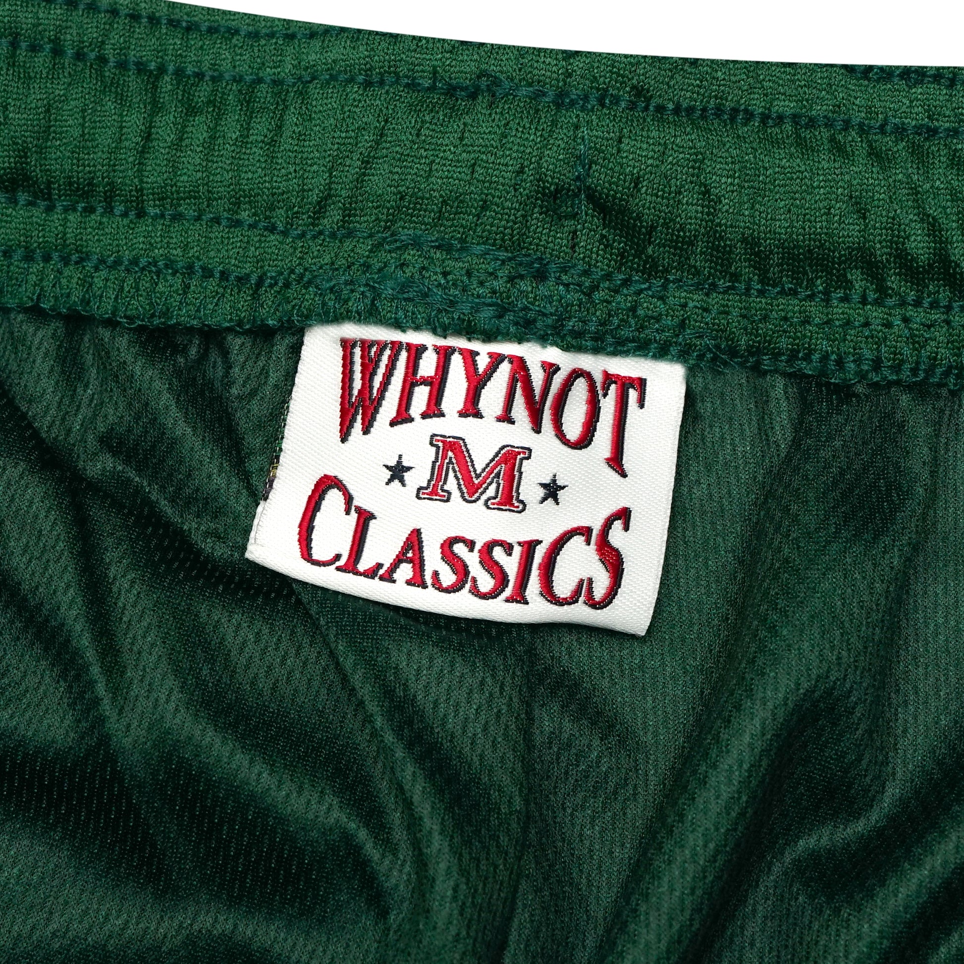 Forest green mesh stickman shorts label detail - Tell Them Why Not