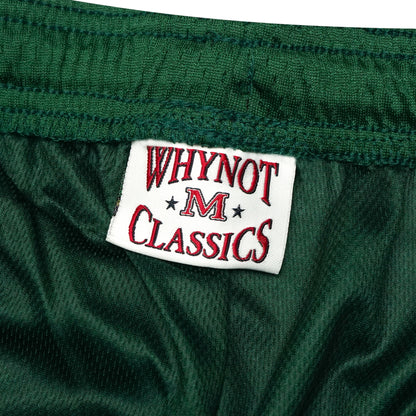 Forest green mesh stickman shorts label detail - Tell Them Why Not