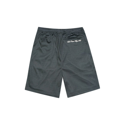 Anthracite grey mesh stickman shorts back view - Tell Them Why Not 