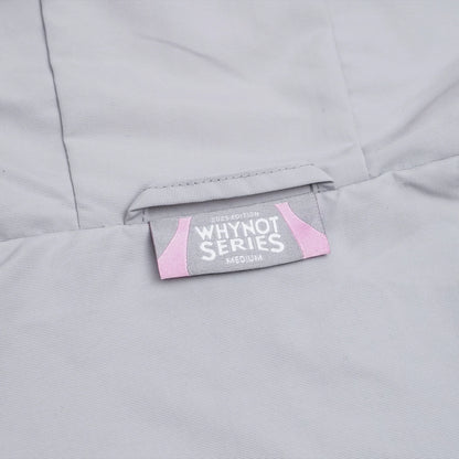 Grey nylon jacket Whynot Series label detail - tell them why not