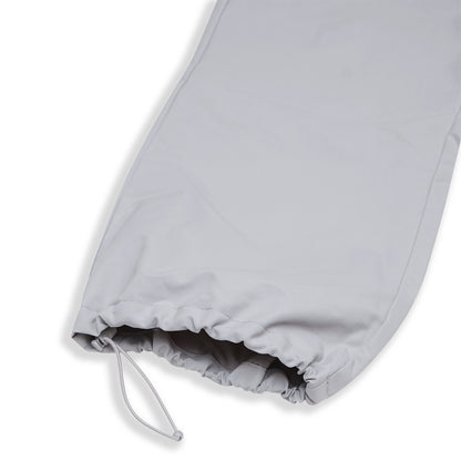 Grey nylon pants Whynot Series bottom drawstring detail - tell them why not