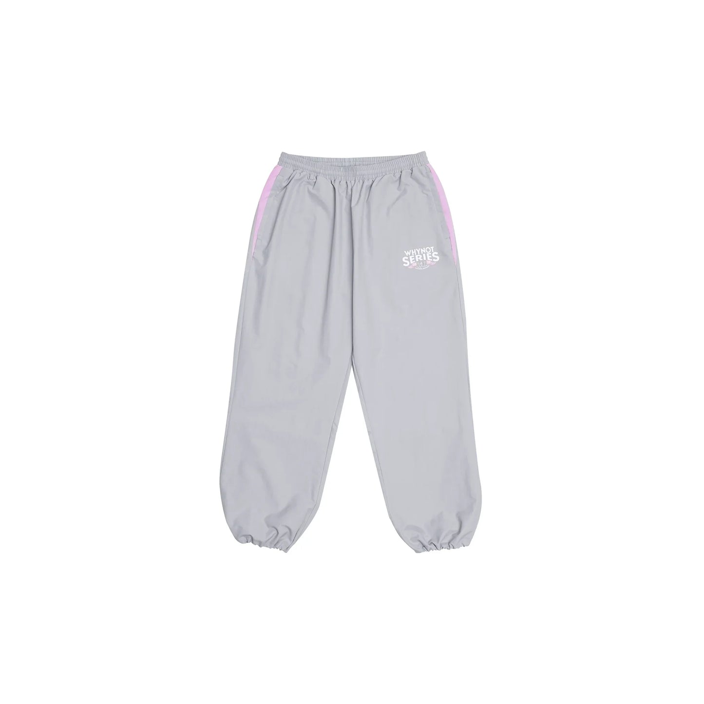 Grey nylon pants Whynot Series front cinched view - tell them why not