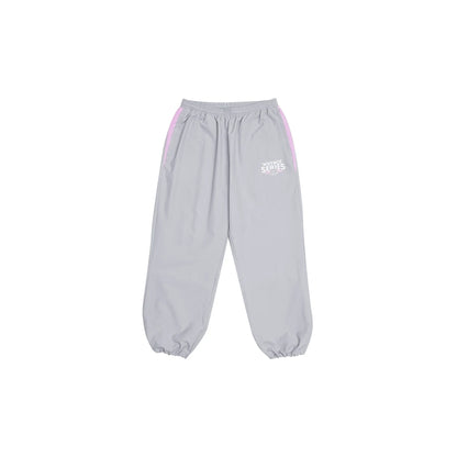 Grey nylon pants Whynot Series front cinched view - tell them why not