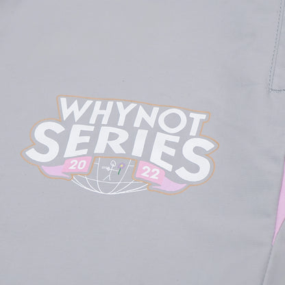 Grey nylon pants Whynot Series front view detail - tell them why not