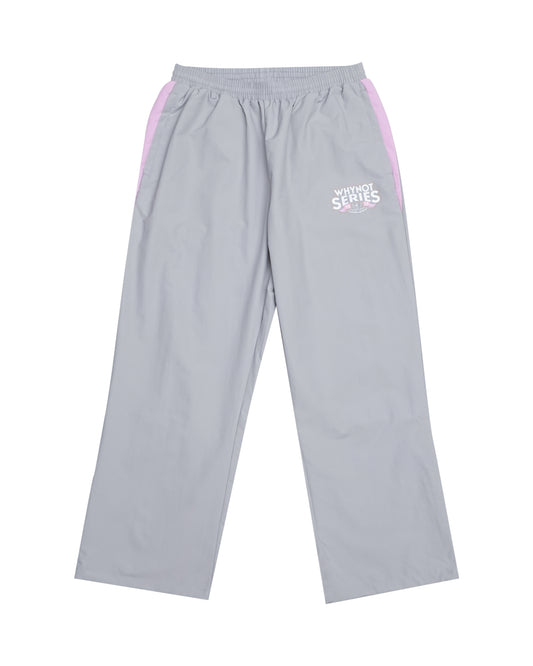 Grey nylon pants Whynot Series front view - tell them why not