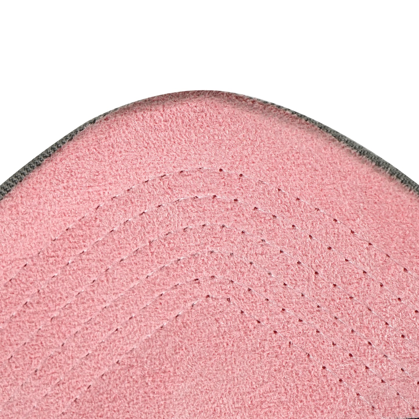 Grey snapback cap pink velvet under visor detail - tell them why not