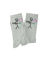Knitted Logo Socks Grey