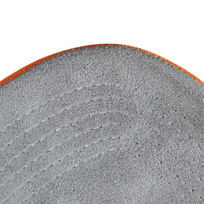 Orange snapback cap grey velvet under visor detail - tell them why not