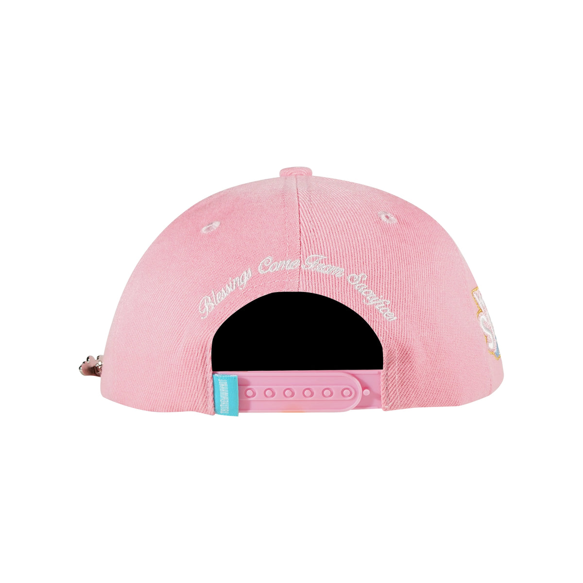 Pink snapback cap with Whynot Series back view - tell them why not