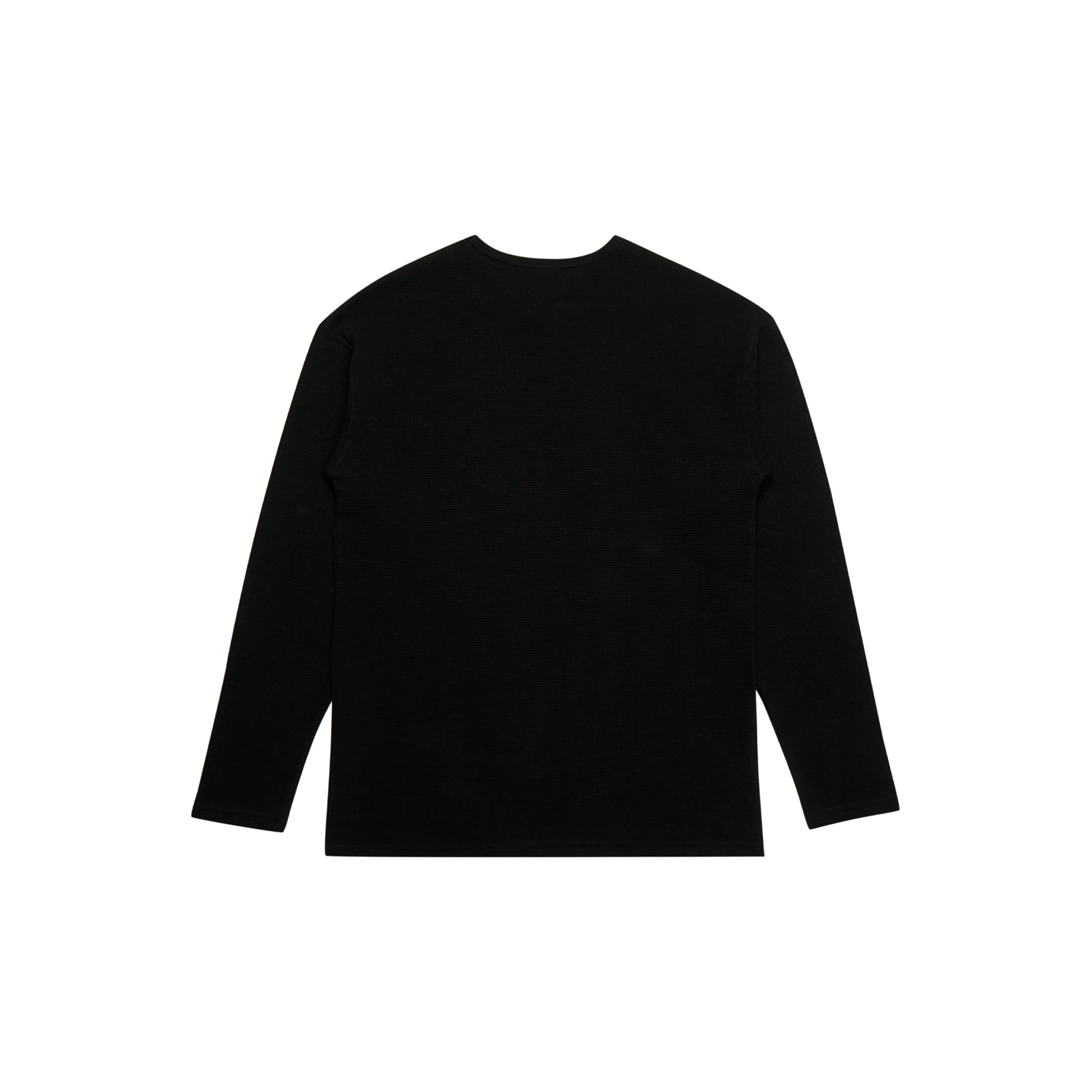 Waffle knit stickman long sleeve shirt back view - Tell Them Why Not