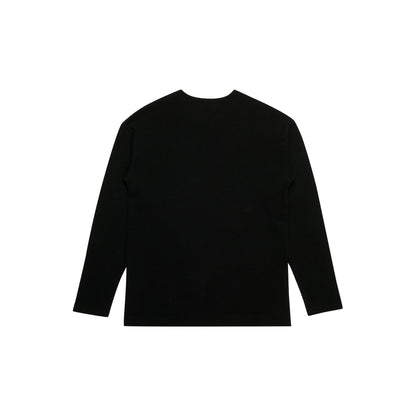 Waffle knit stickman long sleeve shirt back view - Tell Them Why Not