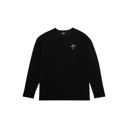 Waffle knit stickman long sleeve shirt front view - Tell Them Why Not