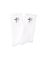 Embroidered Logo Socks White