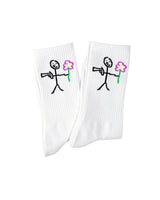 Knitted Logo Socks White