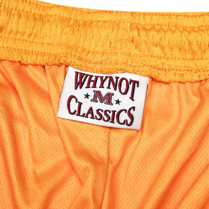 Why Not Yellow mesh stickman shorts label detail - Tell Them Why Not 
